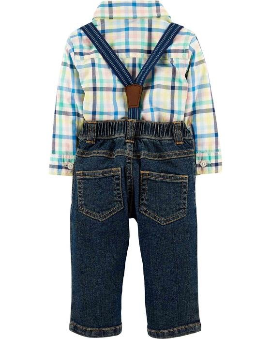 Erkek Bebek Gömlek Pantolon Set 3'lü Paket 192136967378 | Carter’s