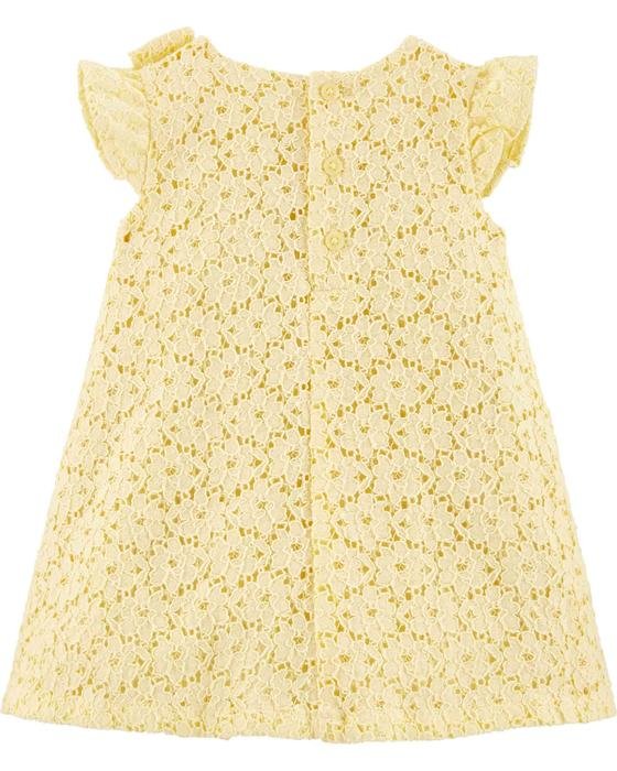 Kız Bebek Dantel Parti Elbisesi Sarı 192136969471 | Carter’s