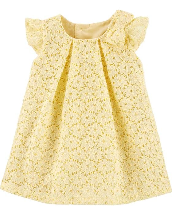 Kız Bebek Dantel Parti Elbisesi Sarı 192136969471 | Carter’s