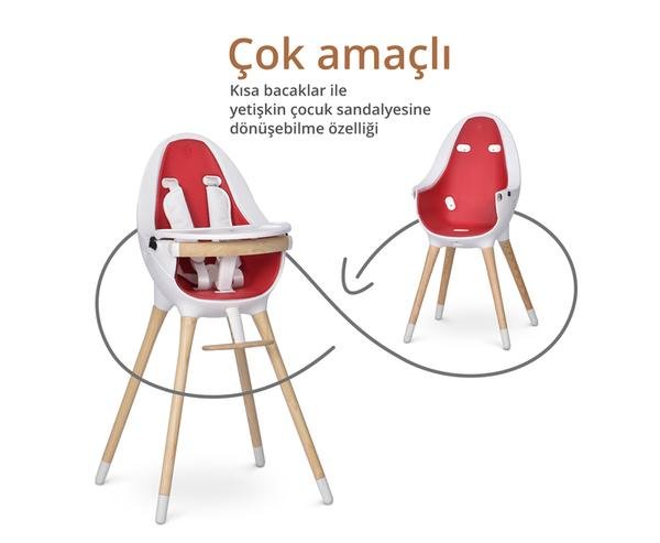  Eggy Mama Sandalyesi Bayaz/Kırmızı 6 Ay+