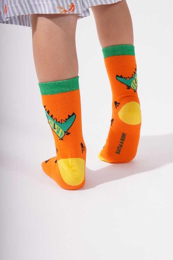  Erkek Çocuk Soket Çorap 3'lü Paket Dinozor