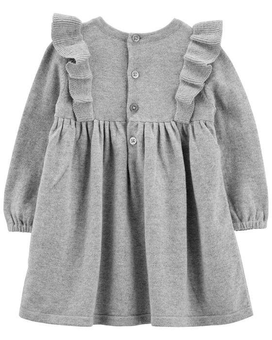 Kız Bebek Elbiseli Set Uzun Kollu 2'li Paket Gri 194135727380 | Carter’s