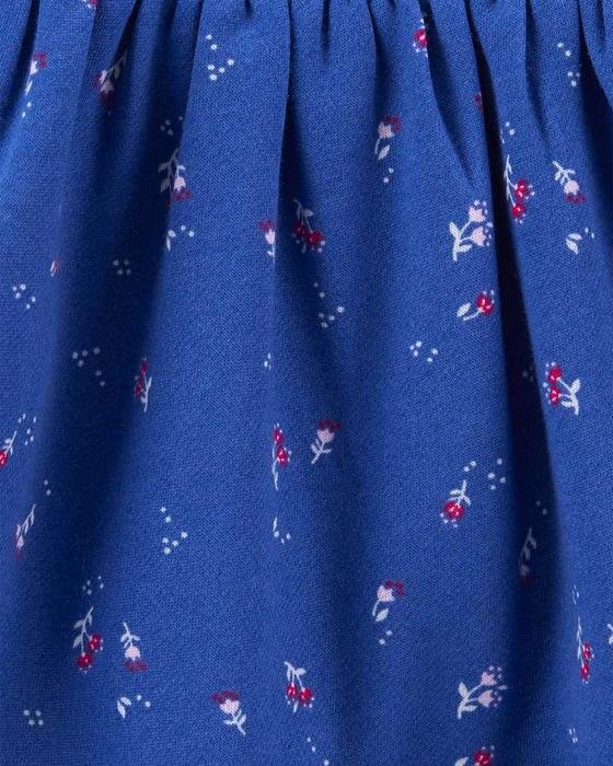 Kız Bebek Uzun Kollu Elbise Mavi 194135720954 | Carter’s