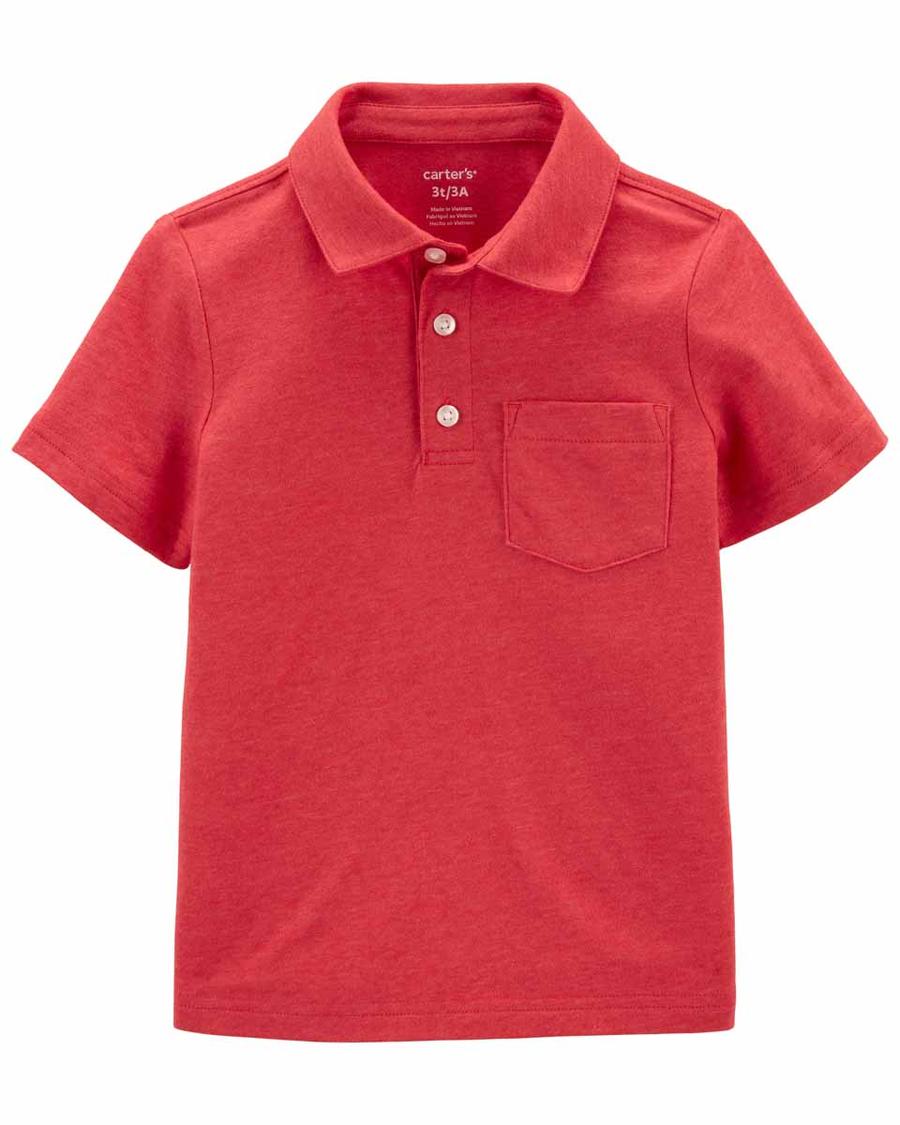 Erkek Çocuk Kısa Kollu Polo Yaka Tişört Kırmızı 194135295292 | Carter’s