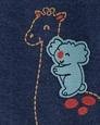 Erkek Bebek Koala Desenli Uzun Kollu Patikli Tulum Koyu Mavi 194135256897 | Carter’s