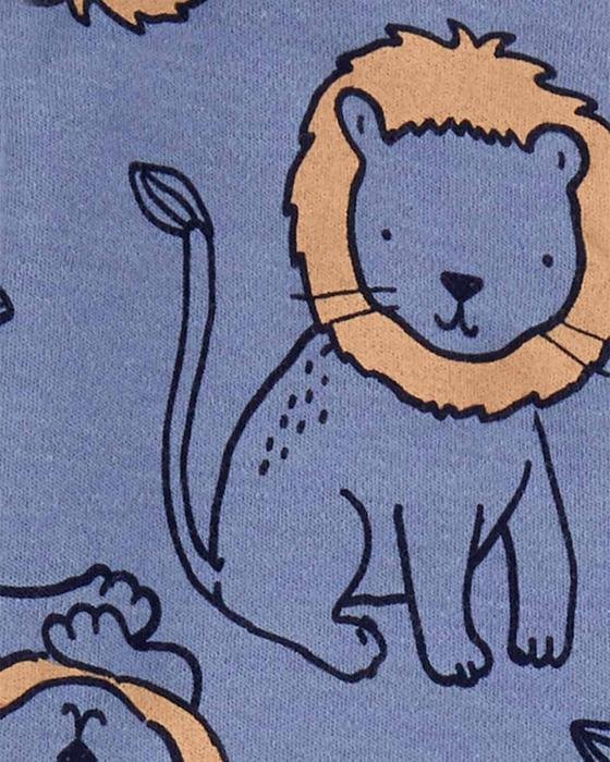 Erkek Bebek Aslan Desenli Uzun Kollu Patikli Tulum Mavi 194135257900 | Carter’s