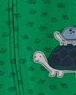  Erkek Bebek Kaplumbağa Desenli Uzun Kollu Patikli Tulum Yeşil