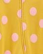  Kız Bebek Puantiye Uzun Kollu Patikli Tulum Sarı