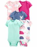 Kız Bebek Puantiye Desenli Body Set Kısa Kollu 5'li Paket 194135317567 | Carter’s