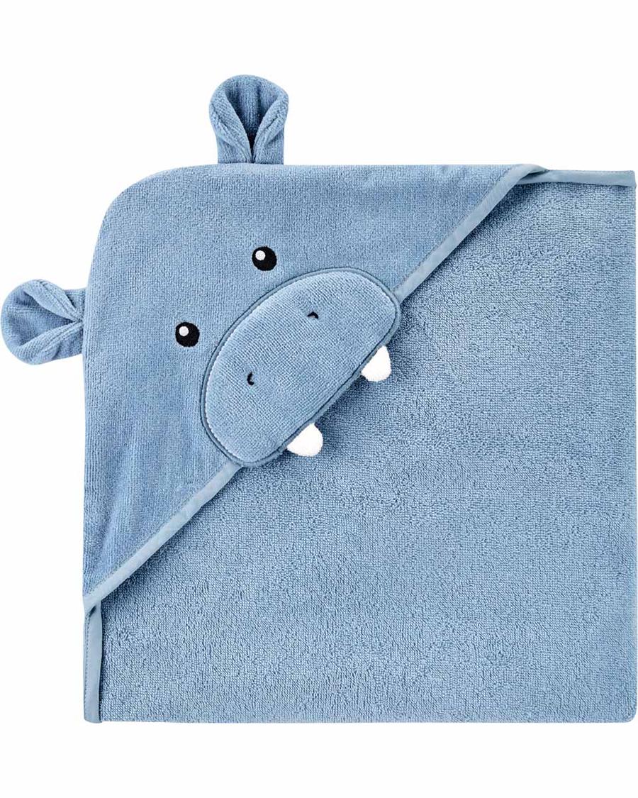 Erkek Bebek Hipopotan Figürlü Banyo Havlusu Mavi 194135321113 | Carter’s