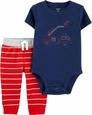 Erkek Bebek Çizgili Kısa Kollu Body Pantolon Set 2'li Paket 194133180996 | Carter’s