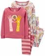 Kız Çocuk Uzun Kollu Pijama 4'lü Paket 194135413146 | Carter’s