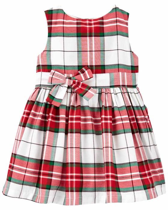 Kız Bebek Ekose Günlük Elbise Kırmızı 194135455986 | Carter’s