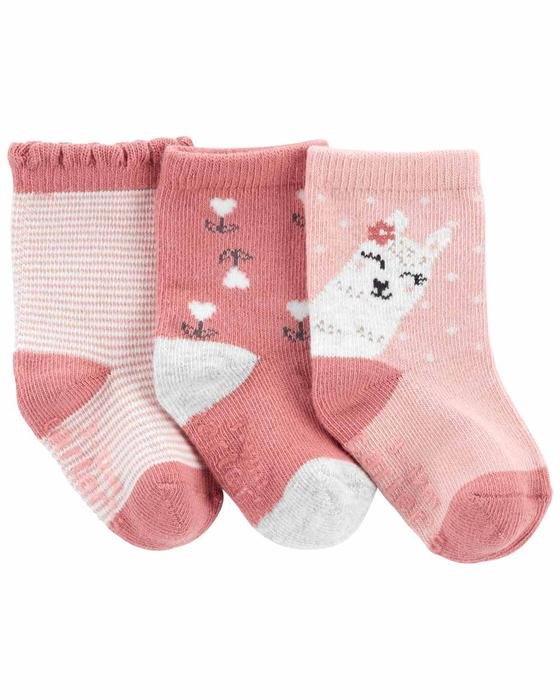 Kız Bebek Soket Çorap 3'lü Paket Pembe 194135502970 | Carter’s