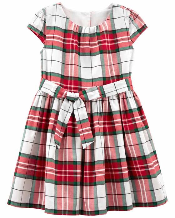 Kız Bebek Ekose Günlük Elbise Kırmızı 194135524798 | Carter’s