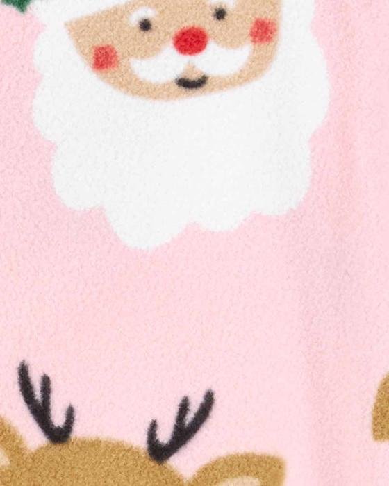 Kız Çocuk Noel Desenli Uzun Kollu Patikli Uyku Tulumu Pembe 194135554337 | Carter’s