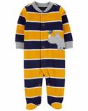 Erkek Bebek Çizgili Uzun Kollu Patikli Polar Tulum 194135477506 | Carter’s