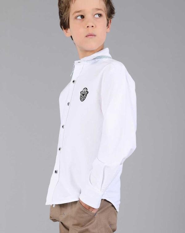  Erkek Çocuk Uzun Kollu Gömlek Beyaz
