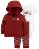 Erkek Bebek Hırkalı Set 3'lü Paket Bordo 194135731189 | Carter’s