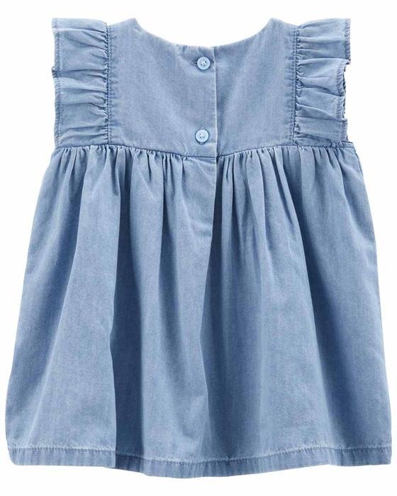 Kız Bebek Denim Elbise Mavi 194135838956 | Carter’s