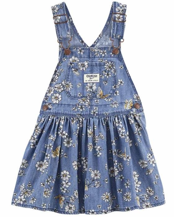 Küçük Kız Çocuk Çiçek Desenli Salopet Elbise Mavi 194135865259 | Carter’s