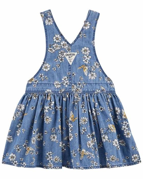 Kız Bebek Çiçek Desenli Salopet Elbise Mavi 194135870277 | Carter’s