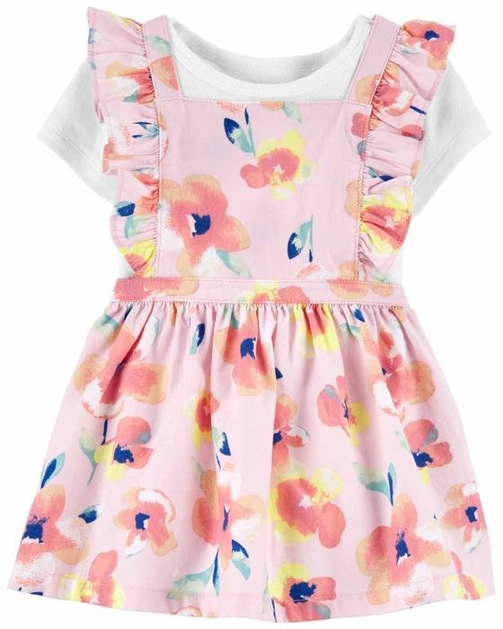 Kız Bebek Çiçek Desenli Elbiseli Set 2'li Paket Pembe 194135884847 | Carter’s