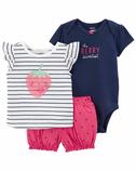 Kız Bebek Bluz Body Şort Set 3'lü Paket 194135892880 | Carter’s