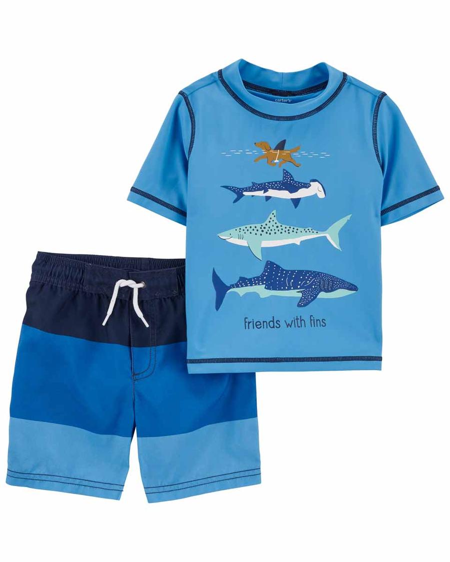 Küçük Erkek Çocuk Güneş Koruyuculu Mayo Set 2'li Paket 194135920217 | Carter’s