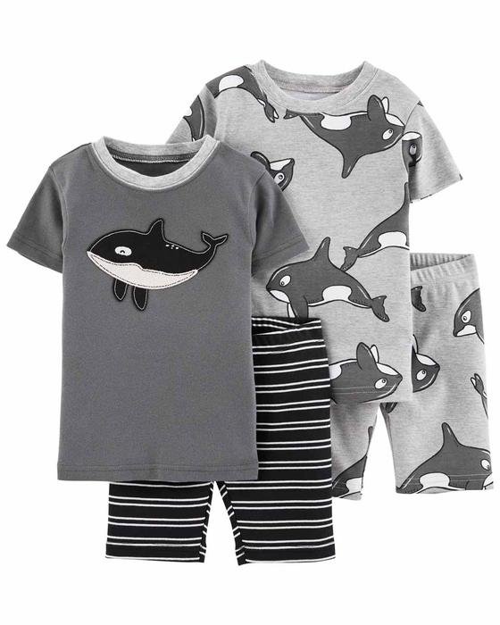 Küçük Erkek Çocuk Köpekbalığı Desenli Pijama Seti 4'lü Paket 194135952102 | Carter’s