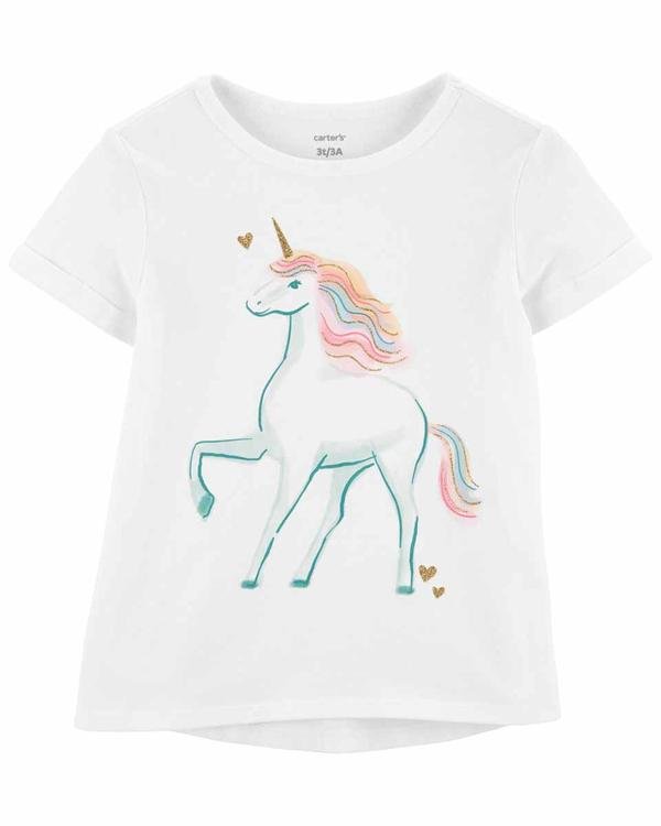  Küçük Kız Çocuk Unicorn Desenli Tshirt