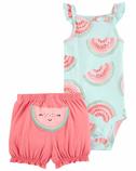 Kız Bebek Karpuz Desenli Alt Üst Set 2'li Paket 195861096269 | Carter’s