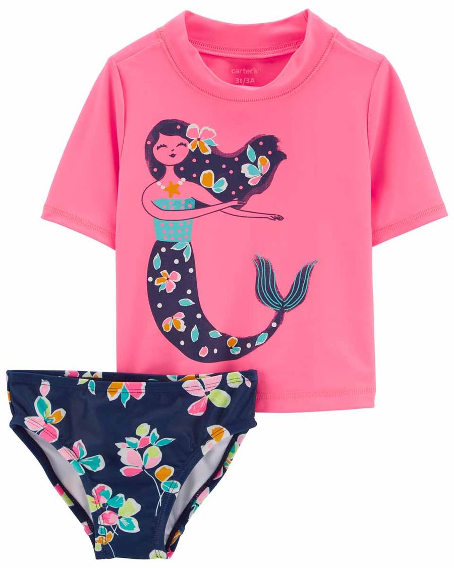 Kız Çocuk Güneş Koruyucu Mayo Set 2'li Paket Pembe 194135962316 | Carter’s