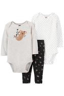 Kız Bebek Body Pantolon Set 3'lü Paket 194135738058 | Carter’s