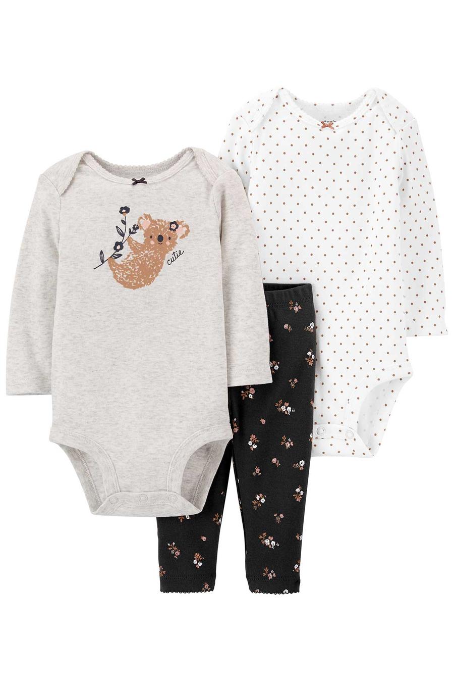 Kız Bebek Body Pantolon Set 3'lü Paket 194135738058 | Carter’s