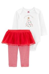 Kız Bebek Body Pantolon Set 2'li Paket Beyaz 195861375951 | Carter’s