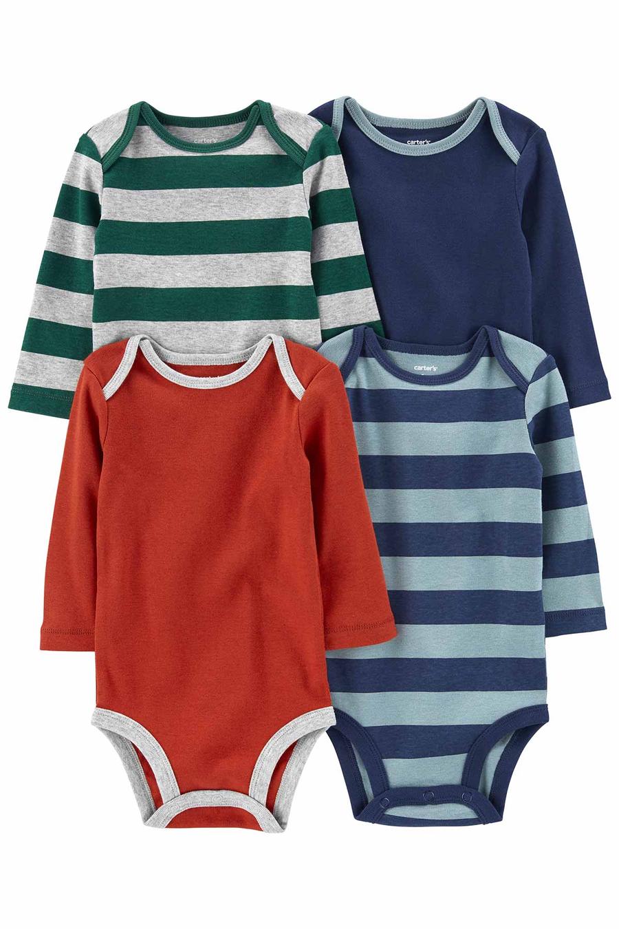 Erkek Bebek Uzun Kollu Body Set 4'lü Paket 195861484127 | Carter’s