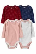 Kız Bebek Uzun Kollu Body Set 4'lü Paket 195861492436 | Carter’s