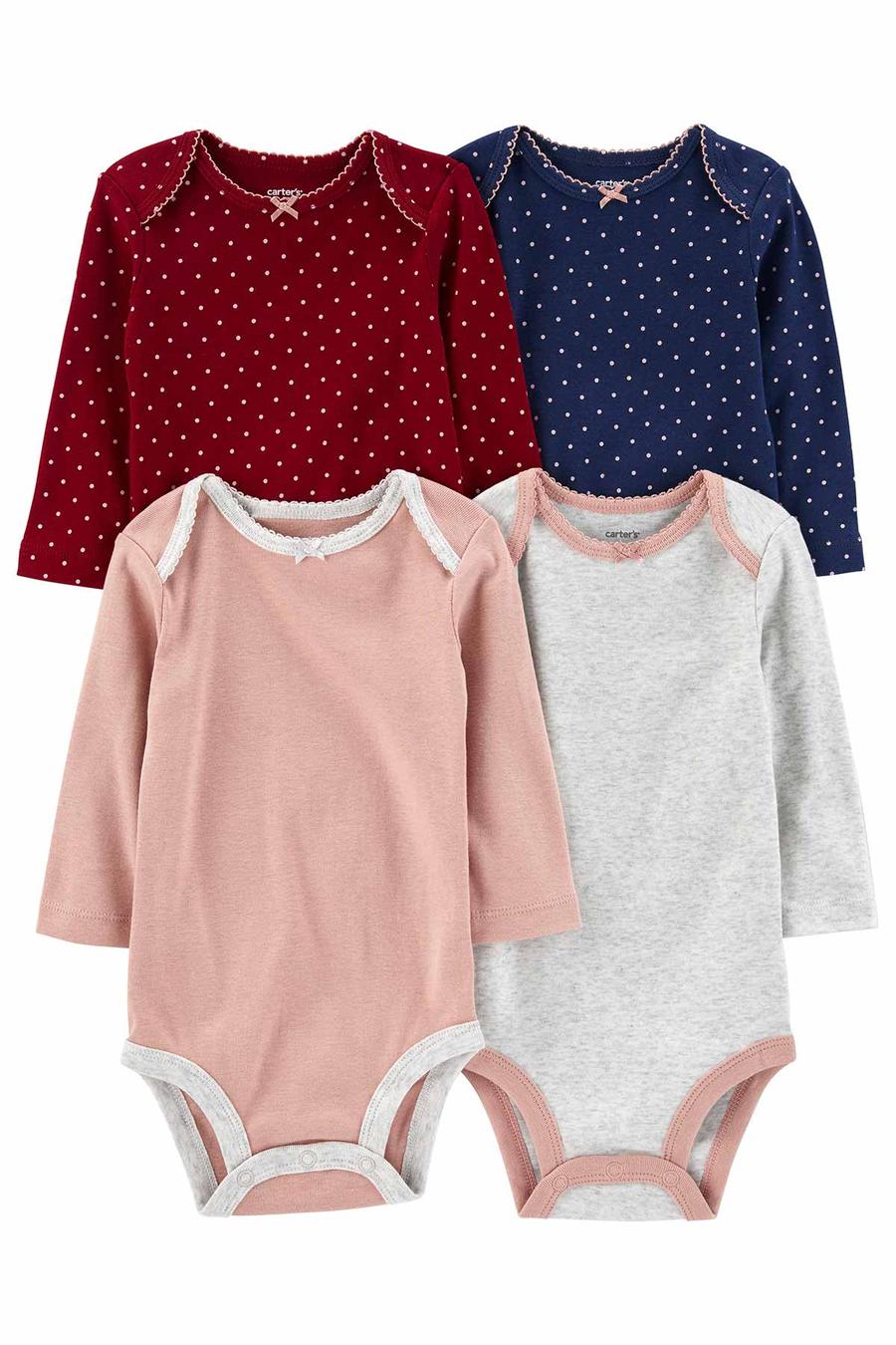 Kız Bebek Uzun Kollu Body Set 4'lü Paket 195861492436 | Carter’s