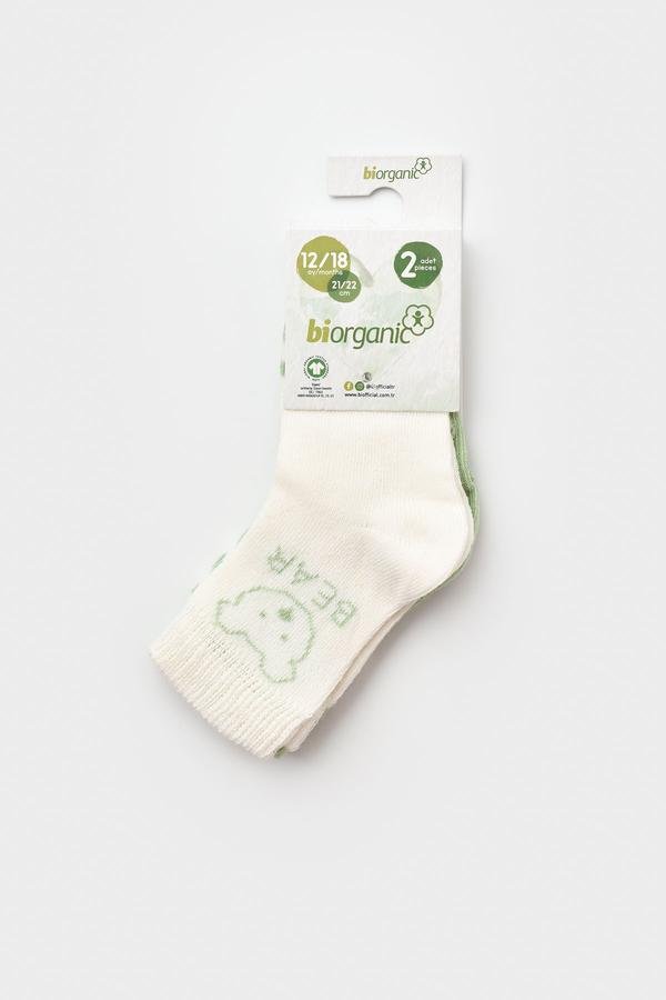  Bebek Organik Soket Çorap 3'lü Paket Yeşil