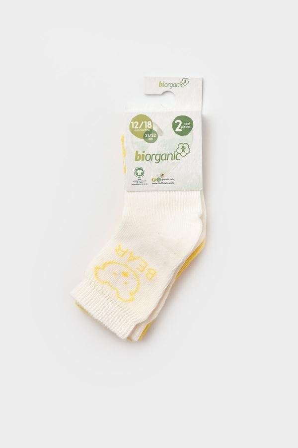  Bebek Organik Soket Çorap 3'lü Paket Sarı