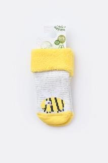  Bebek Kaydırmaz Havlu Çorap Sarı
