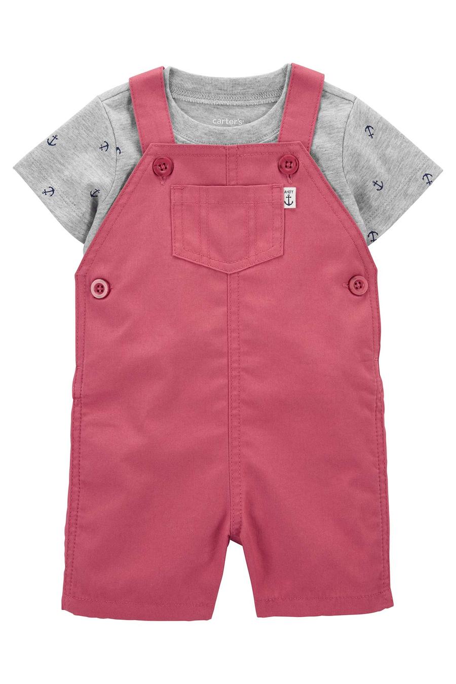 Erkek Bebek Salopet Set 2'li Paket Kırmızı 195861695387 | Carter’s