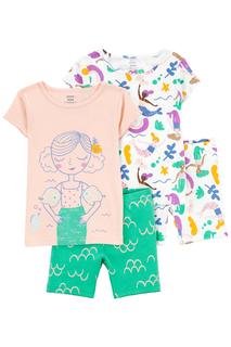  Küçük Kız Çocuk Pijama Set 4'lü Paket