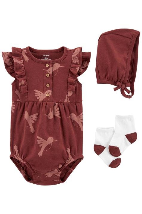 Kız Bebek Elbise Set 3'lü Paket Pembe 195861170181 | Carter’s