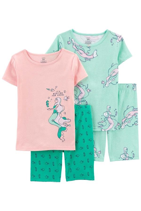  Kız Çocuk Pijama Set 4'lü Paket