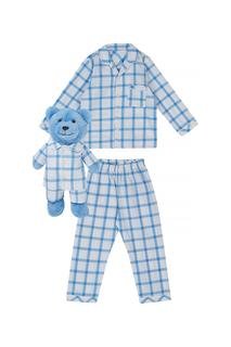  Erkek Çocuk Pijama Set Beyaz Mavi