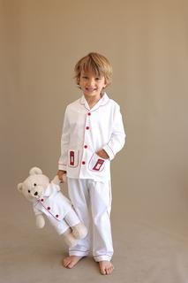  Erkek Çocuk Pijama Set Beyaz
