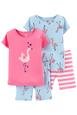 Kız Bebek Flamingo Desenli Pijama Seti 4'lü Paket 194135949355 | Carter’s