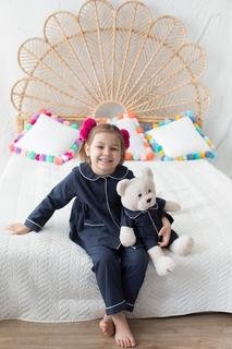  Kız Çocuk Pijama Set Lacivert
